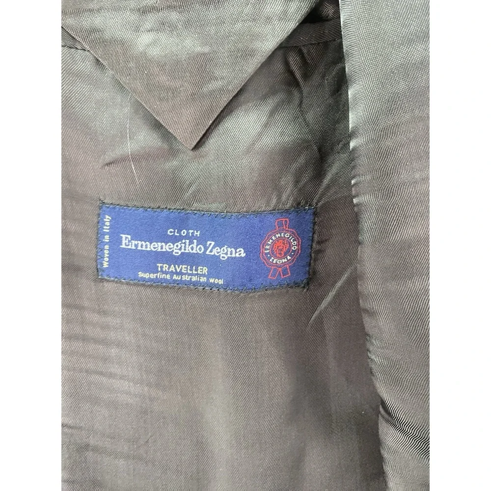 Ermenegildo Zegna Suit Jacket 44 R Taupe Wool Solid Saks Fifth Avenue Italy - Picture 12 of 14